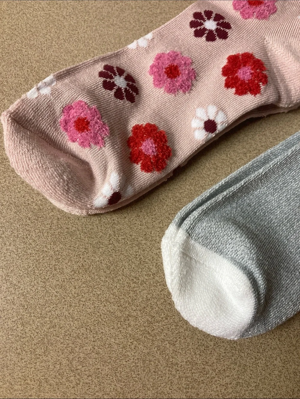 Muk Luks Crew Socks - Light Blue Peace Sign & Pink Floral (2-Pack)